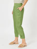Sarah Linen Pleat Hem Pant - Basil