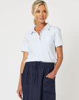 Short Sleeve Cotton Polo T-shirt - White