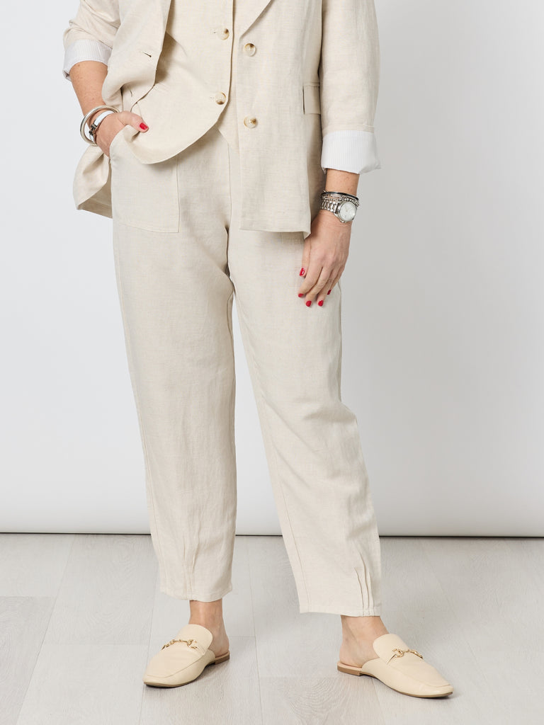 Lino Tapered Pant - Natural