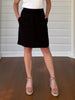 Lino Stitch Hem Detail Skirt - Black