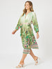 Toucan Midi Dress - Green Pink