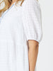 Mykonos Embroidered Dress - White Blue