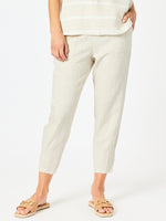 Sarah Linen Pleat Hem Pant - Natural