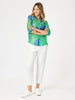 Sarah Linen Pleat Hem Pant - White