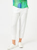 Sarah Linen Pleat Hem Pant - White