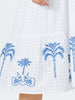 Mykonos Embroidered Dress - White Blue