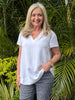 Beau Lino V Neck Top - White