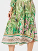 Toucan Midi Dress - Green Pink