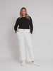 Hudson High Rise Wide Leg Jean - Ivory