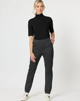Textured Ponte Pant - Charcoal