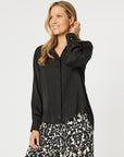 Luxe Shirt With Cuff Detail - Black