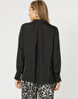 Luxe Shirt With Cuff Detail - Black