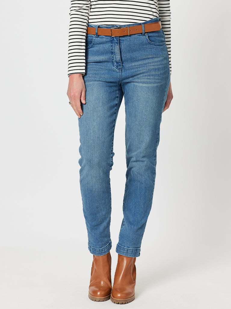Miracle High Waisted Slim Leg Jean - Washed Denim