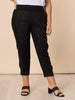 Sarah Linen Pleat Hem Pant - Black gordon smith