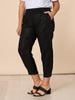 Sarah Linen Pleat Hem Pant - Black gordon smith