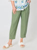 Sarah Linen Pleat Hem Pant - Fern