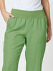 Sarah Linen Pleat Hem Pant - Fern