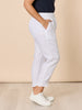 Sarah Linen Pleat Hem Pant - White gordon smith