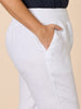 Sarah Linen Pleat Hem Pant - White gordon smith