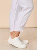 Sarah Linen Pleat Hem Pant - White gordon smith