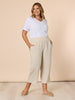 Lara Linen Wide Leg Pant - Natural