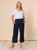 Lara Linen Wide Leg Pant - Navy GORDON SMITH