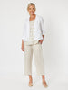 Danielle Cropped Linen Blazer - White