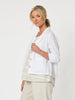 Danielle Cropped Linen Blazer - White