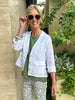Danielle Cropped Linen Blazer - White