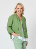 Danielle Cropped Linen Blazer - Fern