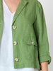 Danielle Cropped Linen Blazer - Fern