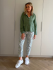 Leaf Print Pant - Khaki