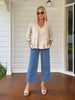 Danielle Cropped Linen Blazer - Natural