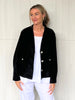 Danielle Cropped Linen Blazer - Black