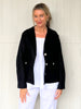 Danielle Cropped Linen Blazer - Black