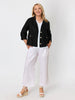 Danielle Cropped Linen Blazer - Black