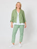 Danielle Cropped Linen Blazer - Fern