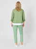 Danielle Cropped Linen Blazer - Fern
