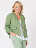 Danielle Cropped Linen Blazer - Fern