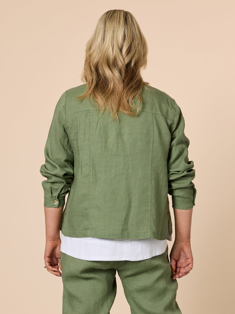 Danielle Linen Jacket - Khaki