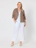 Danielle Cropped Linen Blazer - Mocha