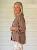 Danielle Cropped Linen Blazer - Mocha