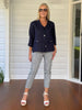 Tilly Linen Camisole - Navy