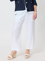 Lara Linen Wide Leg Pant - White