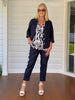 Danielle Cropped Linen Blazer - Navy