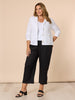 Danielle Cropped Linen Blazer - White