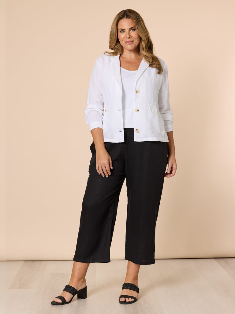 Lara Linen Wide Leg Pant - Black GORDON SMITH
