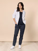 Cherry Print Pant - Navy/ White