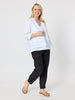 Danielle Cropped Linen Blazer - White