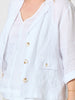 Danielle Cropped Linen Blazer - White